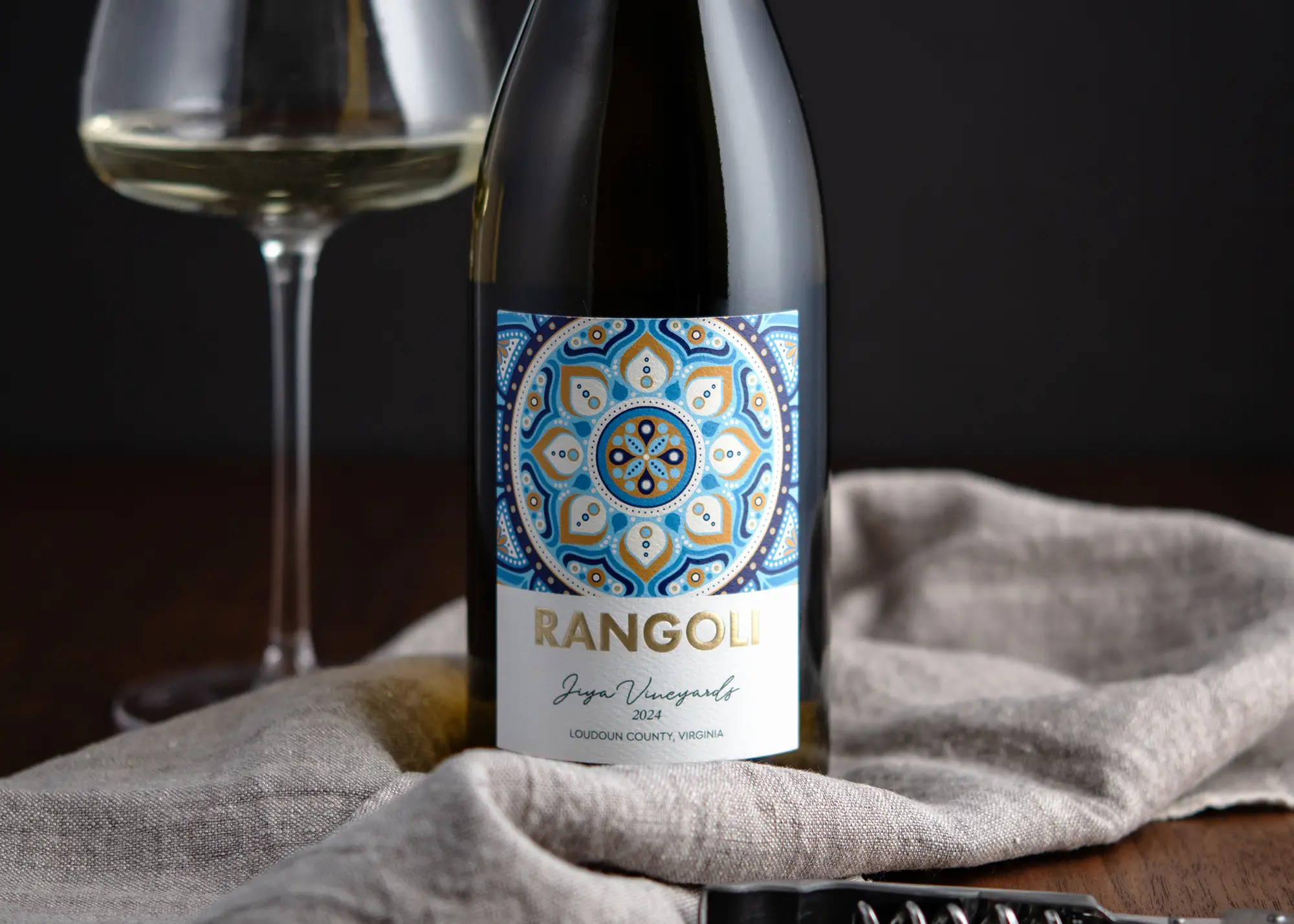 Jiya Vineyards Rangoli wine bottle